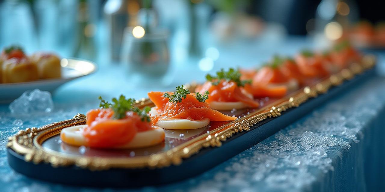 Exquisit arrangiertes kaltes Buffet